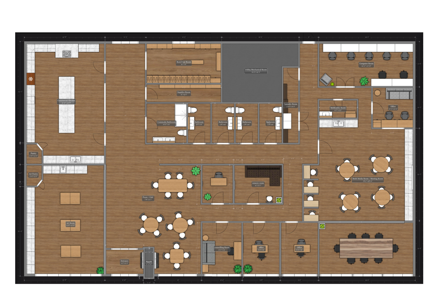 Proposed floor plan for the Terus Community Centre 